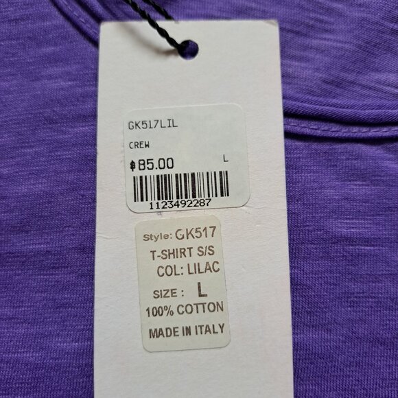 NEW Gionfriddo Men's Italian 100% Cotton Crew Neck Purple T-shirt Size L - Picture 9 of 13